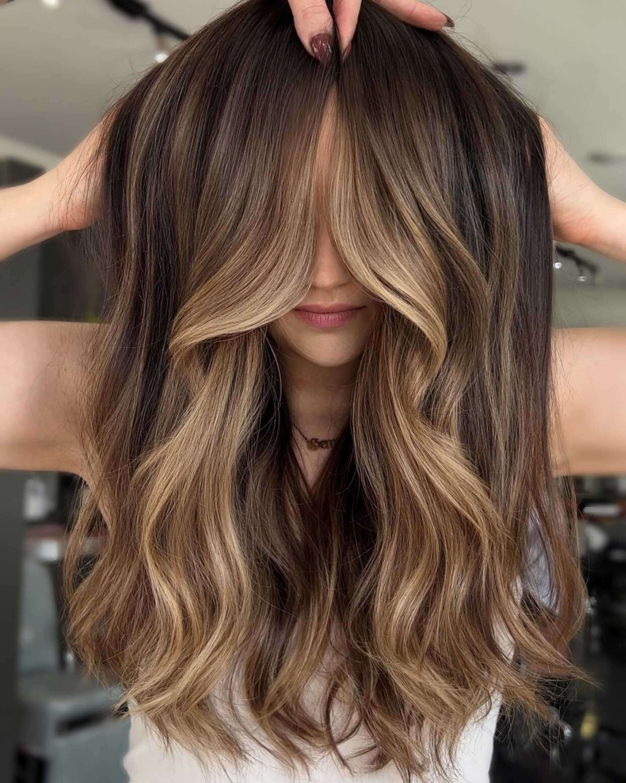 Brunettes winner entry by hairstylist @ali_theartist for the 2024 #ONESHOT Hair Awards Hot Shot