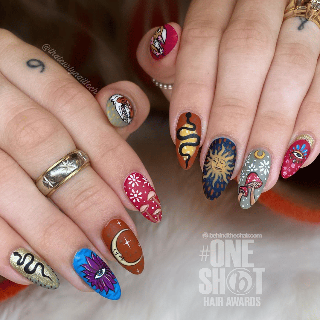 @thatcurlynailtech — Nails ONESHOT Hair Awards entry