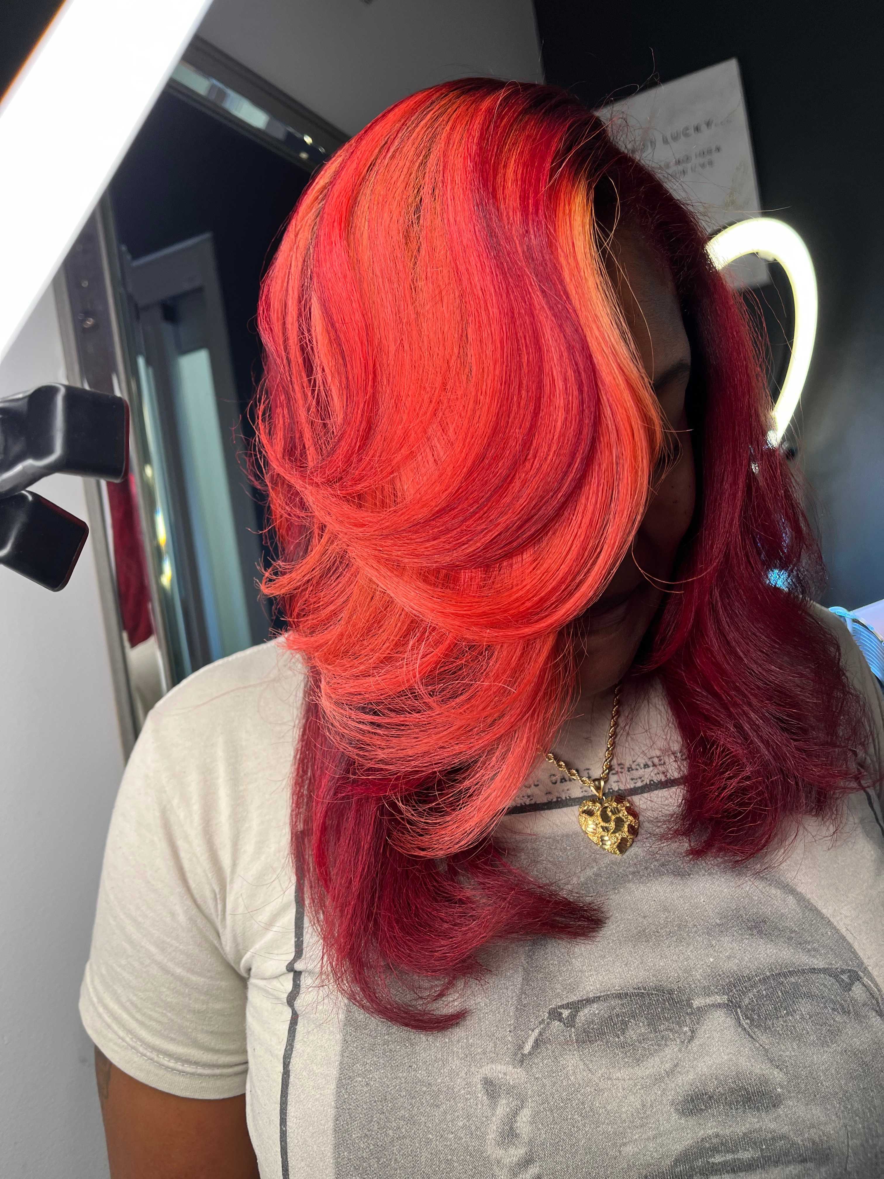 Ebony Steed — Reds ONESHOT Hair Awards entry