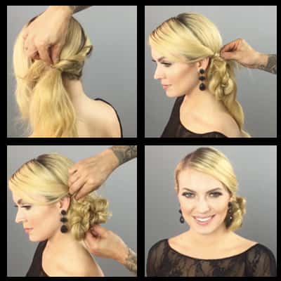 Knotted Side Swept Chignon - Farouk