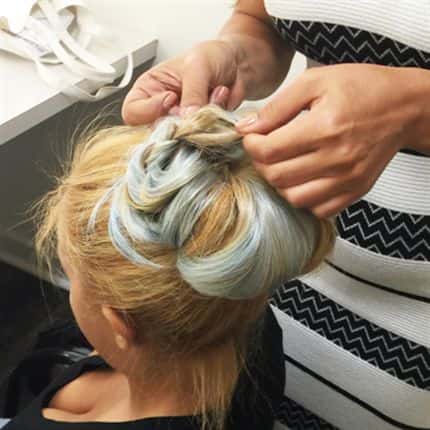 Braided Color Splash Chignon - Hairdo