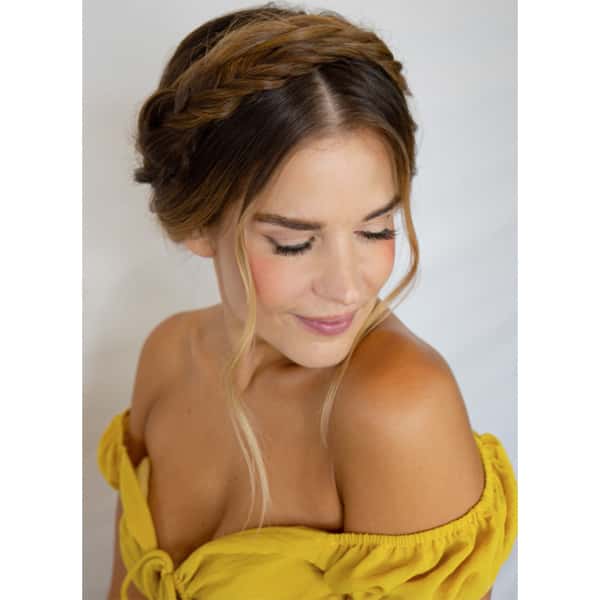 how to steps for halo chignon updo by colorproof