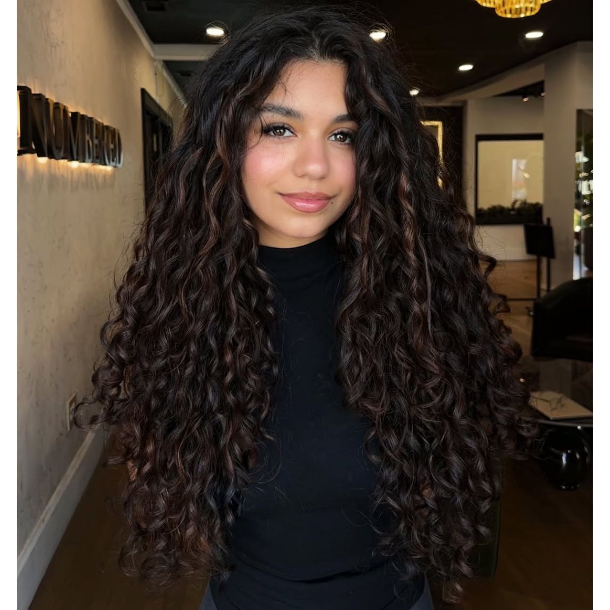 rich chocolate gloss on curls