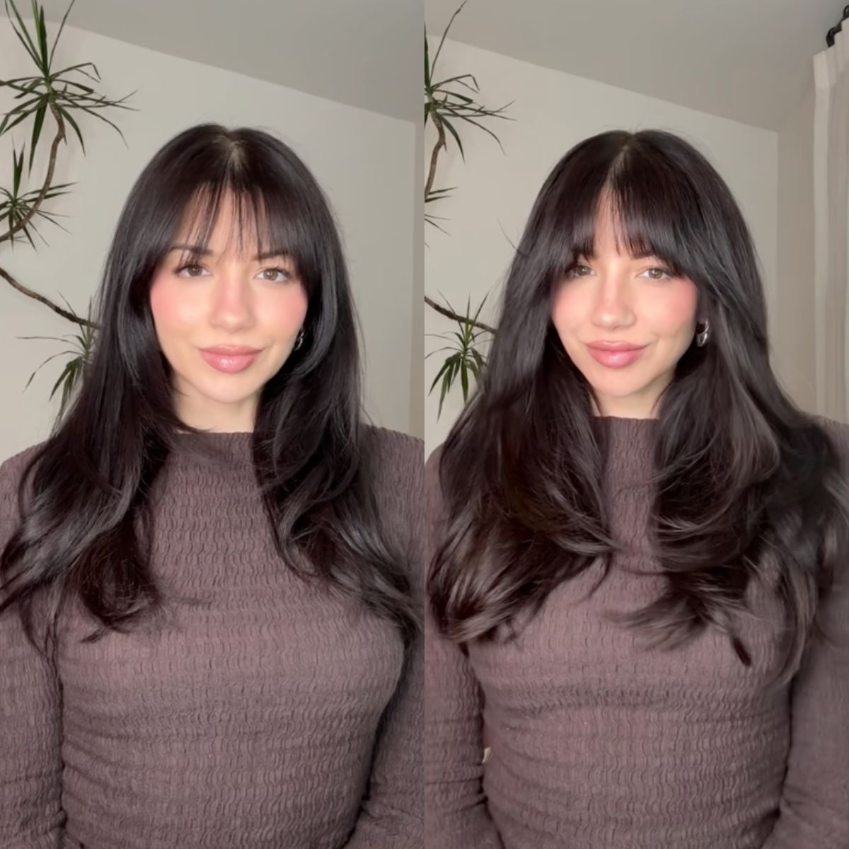 Justine Marjan before and after with halo extensions