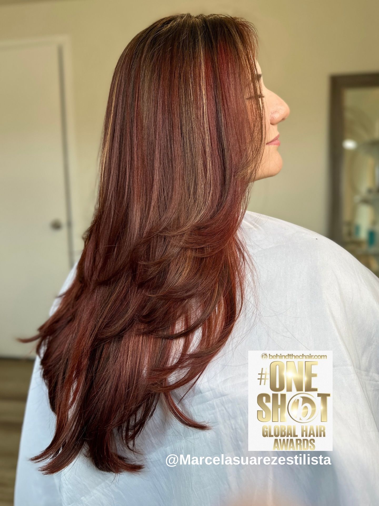 Marcela Suarez — Reds ONESHOT Hair Awards entry