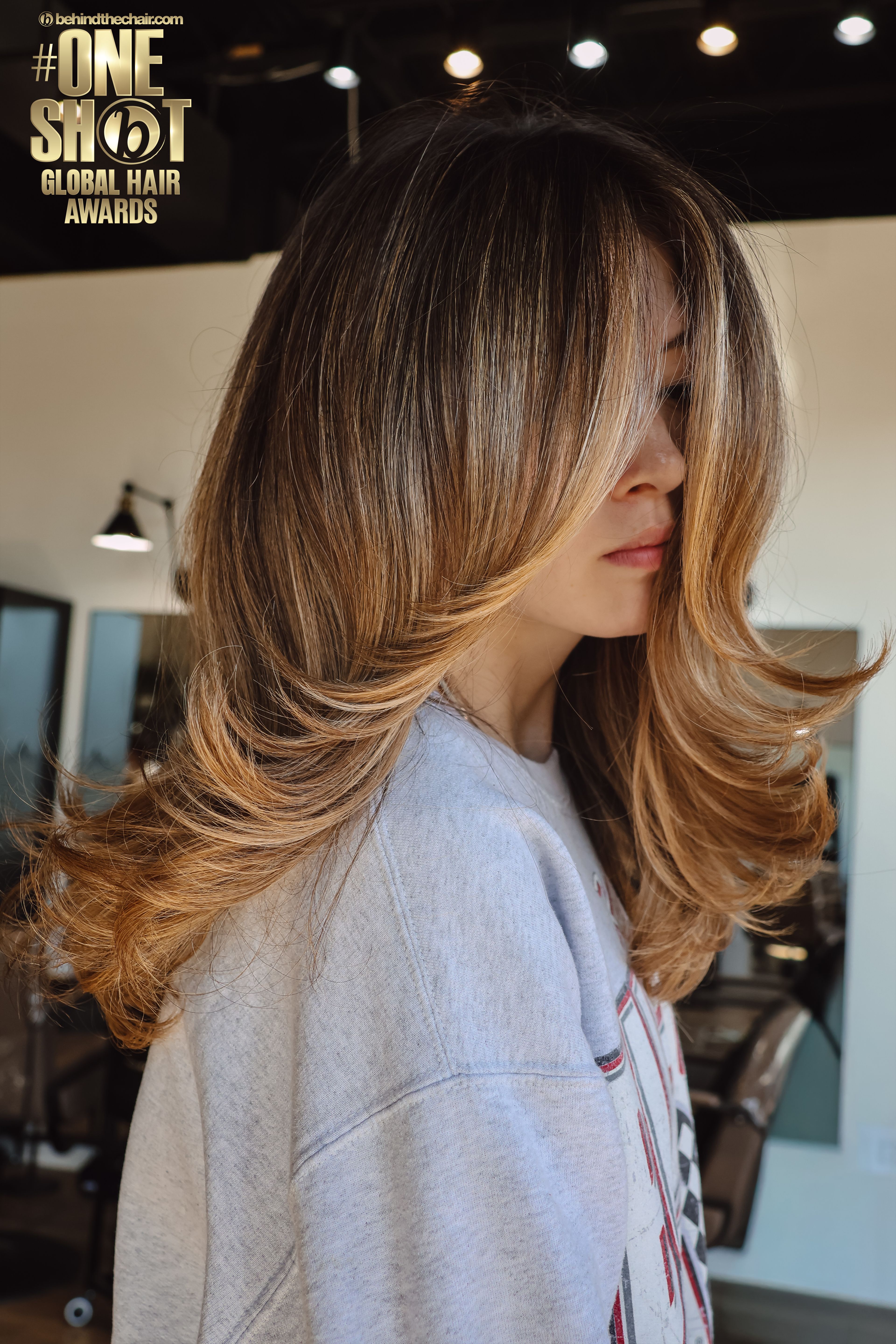 Elaina Trudell — Warm Balayage ONESHOT Hair Awards entry