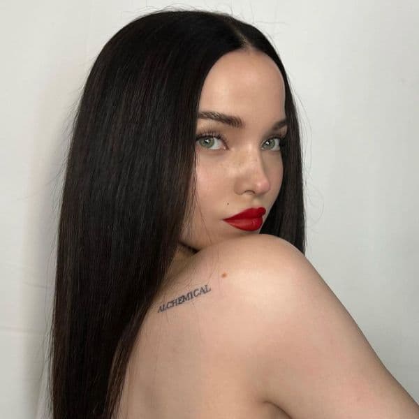 Dove Cameron brunette hair before blonde transformation