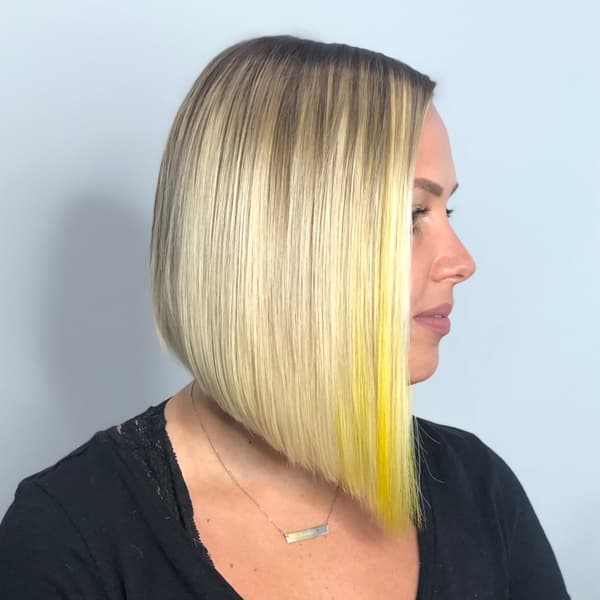 fuller-looking bob using hairtalk® tape-in extensions after shot
