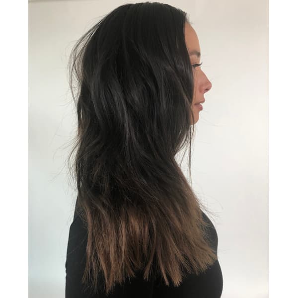 Olaplex Chad Kenyon @chadkenyon Facebook Live Caramel Highlights Chocolate Brunette Base Brown Hair Haircolor How To Healthy Subtle Dimension Dimensional Before