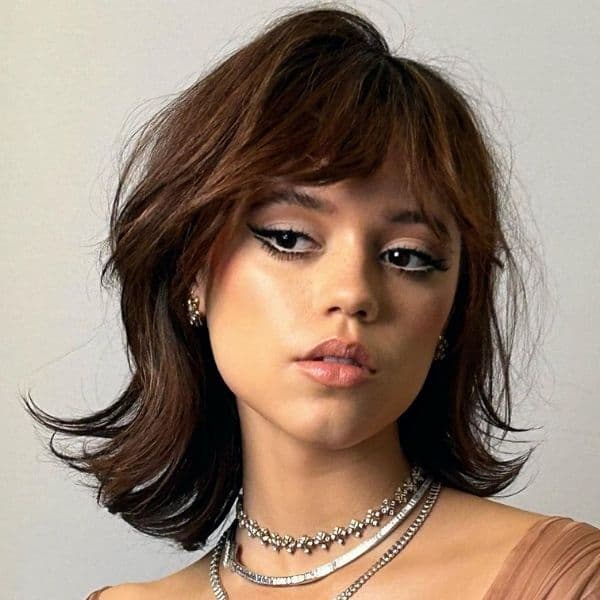 jenna ortega dave stanwell hollygirldoeshair fringe bangs inspiration inspo pics client trending haircuts hair cut