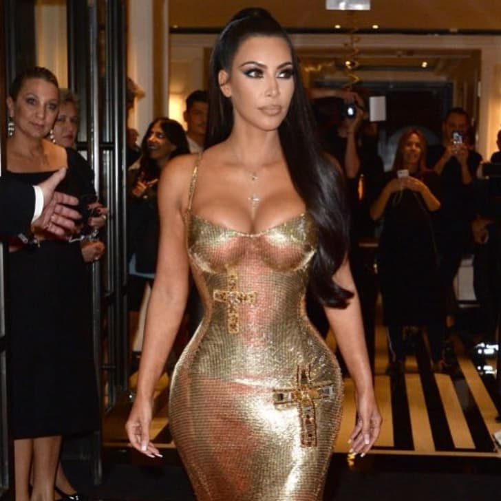Kim Kardashian West At The Met Gala 2018 Rocking A Half-Up High Ponytail