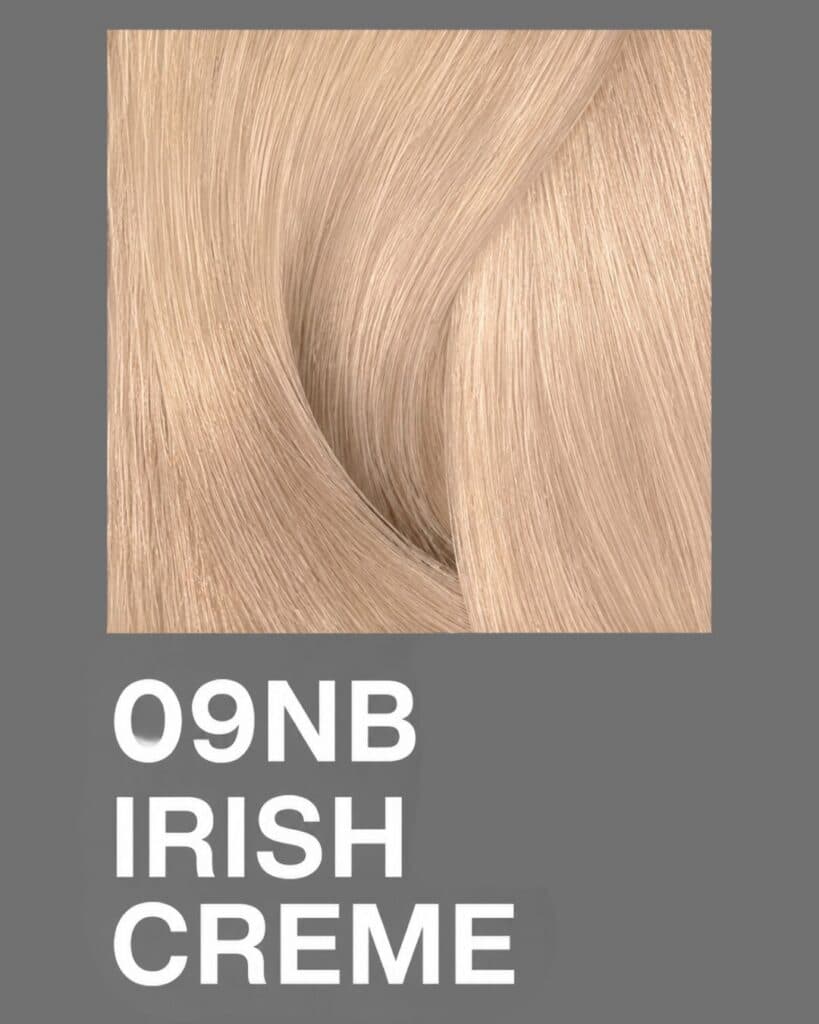 Redken Shades EQ Gloss 09NB Irish Creme swatch featuring a creamy neutral blonde hair color.